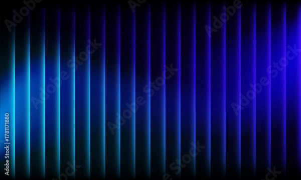 Obraz Abstract background with vertical lines in blue and cyan color gradient