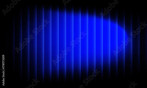 Obraz Dark blue glowing gradient light background with grainy texture and futuristic vertical lines