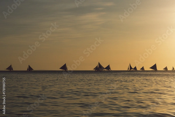 Fototapeta Boracay beach at sunset - Philippines