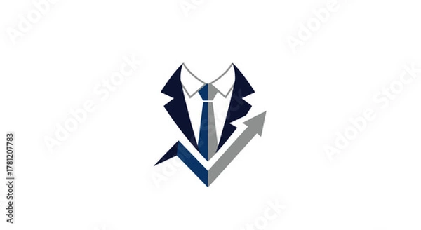 Obraz A professional business suit with a tie and an upward trending graph symbolizing growth and success.