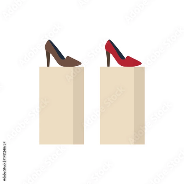Obraz Two high heel shoes on pedestals