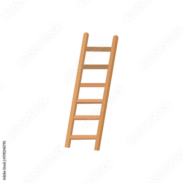 Fototapeta Wooden ladder, a simple tool for climbing up
