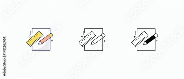 Obraz Geometrical Tools icons set vector stock illustration