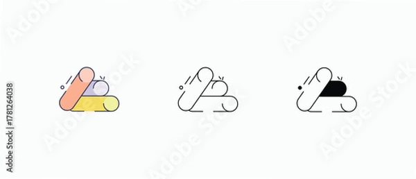 Obraz Material icons set vector stock illustration