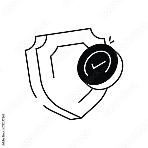Obraz Protection Shield vector icon