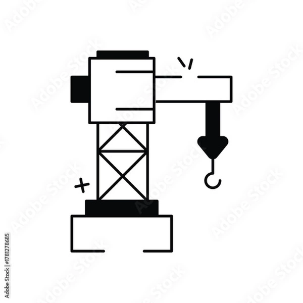 Obraz Construction Crane vector icon