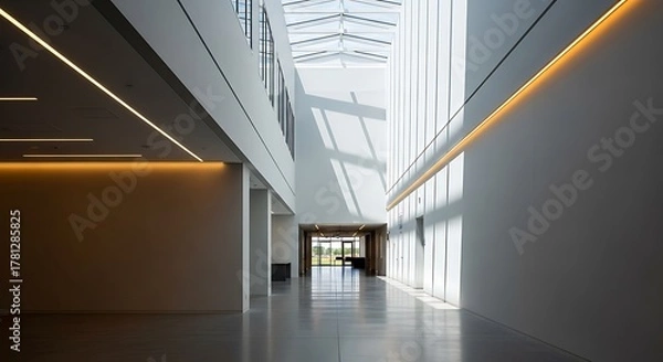 Fototapeta Interior Architecture Zoom Background Hallway with Light and Shadows