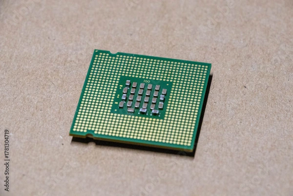 Fototapeta Computer CPU. Processor. Back of CPU. Close up photo