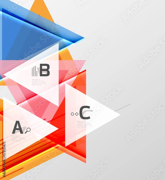 Fototapeta Triangles and geometric shapes abstract background