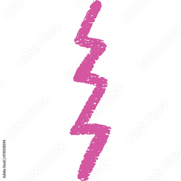 Obraz Pink Jagged Lightning Bolt Shape With White Background Isolated On Transparent Background