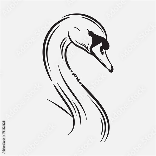 Fototapeta Beautiful duck head line art vector design