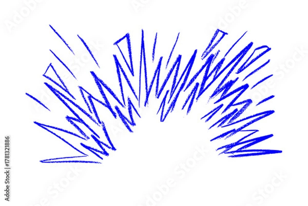 Fototapeta Large Comic Explosion Crayon Chalk Drawing Vector