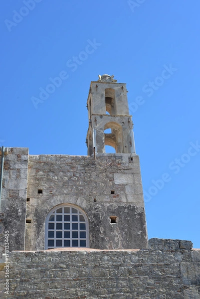 Obraz Exterior view of the historic Byzantine-era St. Nicholas Church ,Noel Baba Church, with its stone walls and bell tower, located in Demre, Antalya, Turkey.