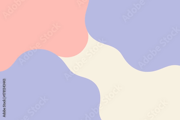 Fototapeta Soft Pastel Wavy Abstract Background Pink Lilac and Cream