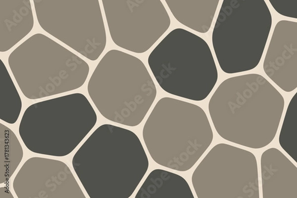 Fototapeta Seamless Cobblestone Pattern Background, Modern Geometric Pebble Mosaic Texture