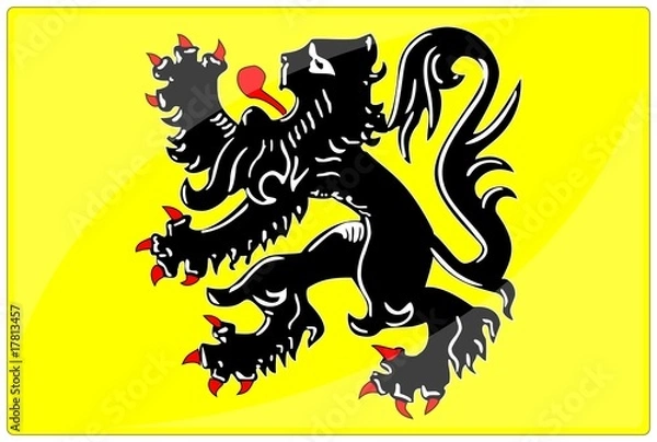 Obraz drapeau glassy flandres flanders flag