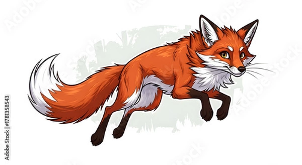 Obraz red fox vector illustration