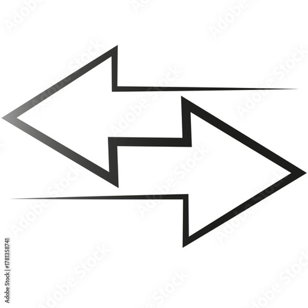 Fototapeta Opposite Direction Arrows Overlapping in a Minimalist Vector Style
