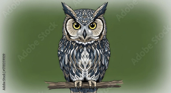 Obraz great horned owl on a branch