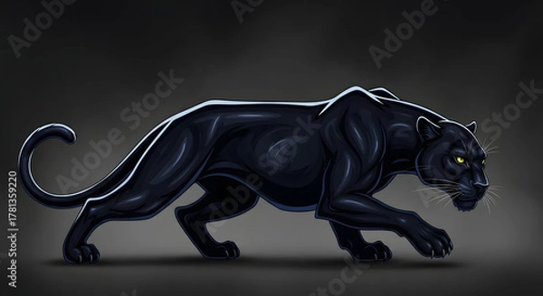 Obraz black panther on black background
