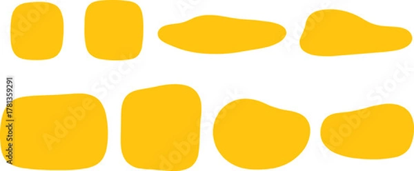 Fototapeta Abstract Yellow Shapes A Collection of Rounded Rectangles, Squares, and Organic Forms
