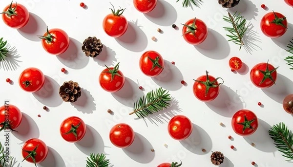 Fototapeta cherry tomatoes on white background