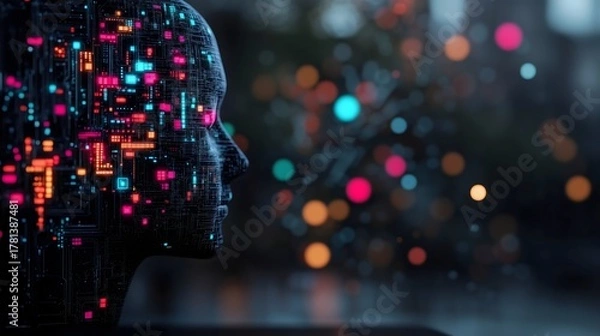 Obraz Revolution of Artificial Intelligence Wallpaper. 