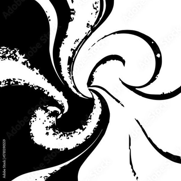 Obraz Abstract Black and White Swirling Pattern Design.