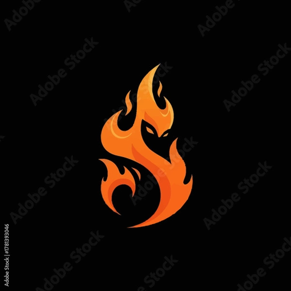 Obraz Vibrant fiery flame logo design with a sleek and modern aesthetic.