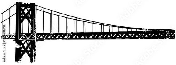 Obraz Bridge Illustrates Strength Waterway