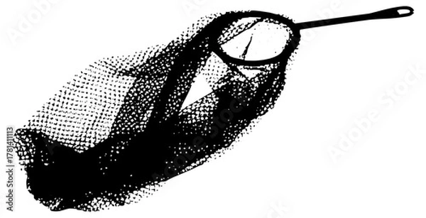 Obraz Fishing net hangs dotted