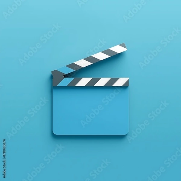 Fototapeta 🎬Black movie clapboard or director's slate for film and video production is often seen as an isolated icon of Hollywood action and cinema entertainment