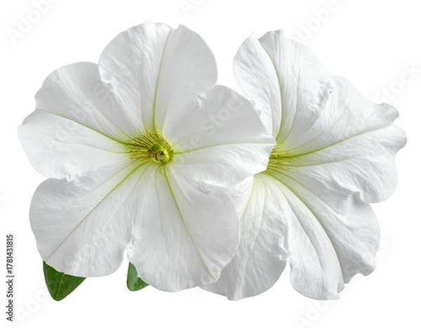 Obraz Two white petunia blooms, open & facing forward