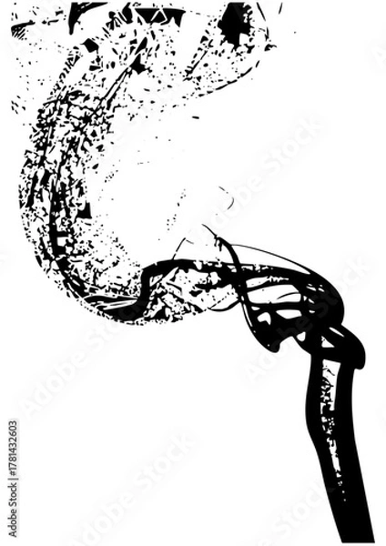 Obraz Hair flows dynamically in abstract motion