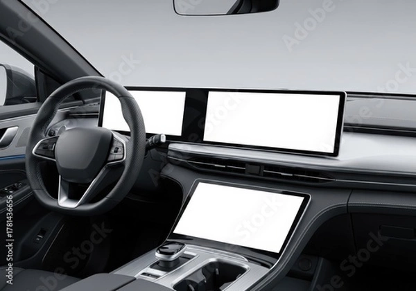 Obraz Contemporary Car Interior Design with Customizable Digital Interfaces