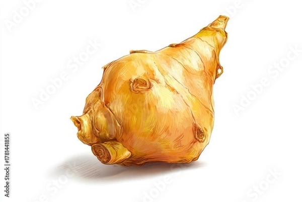Obraz Detailed Illustration Of A Yellow Conch Shell