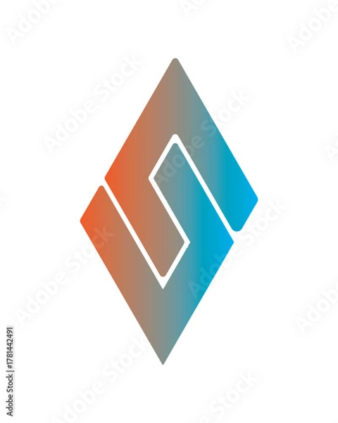 Obraz 3d blue cube graphic design symbol