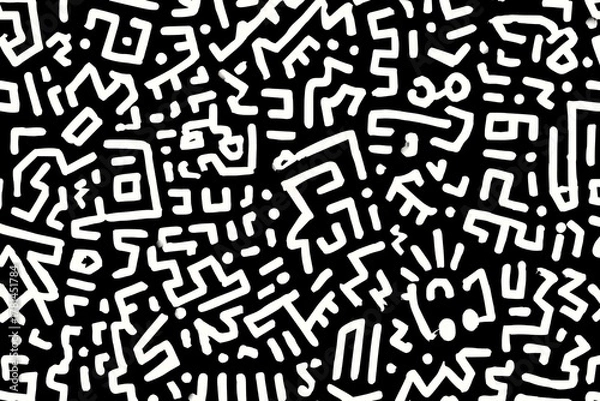 Fototapeta Black And White Abstract Geometric Pattern