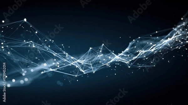 Obraz Abstract Digital Network Wave Design