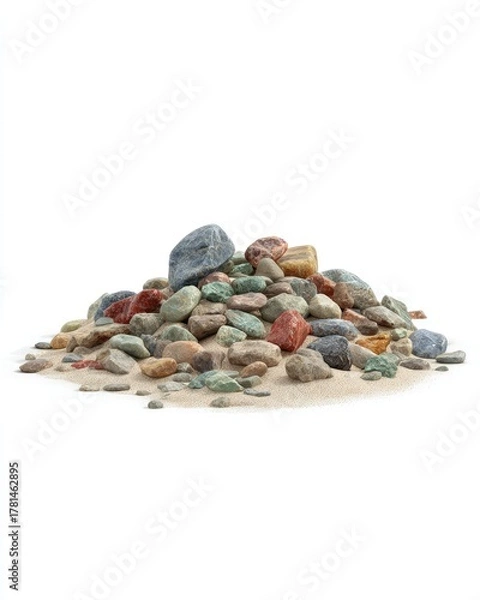 Obraz Pile Of Multicolored Rocks On Sand