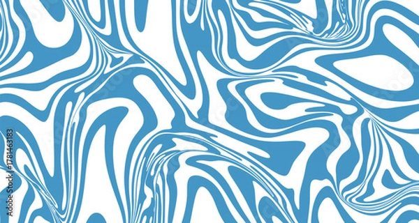 Obraz Abstract blue and white wavy pattern with organic fluid motion