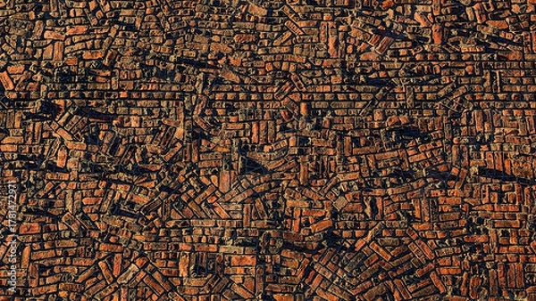 Obraz the old red brick wall