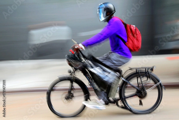 Obraz food delivery by alternative ecological clean transport