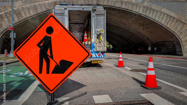 Obraz road repairs and safety measures