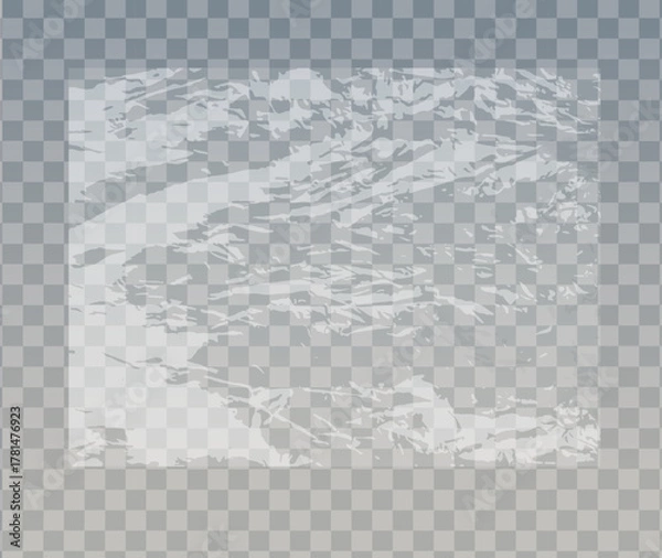 Obraz Transparent Wrinkled Cellophane Plastic Vector Texture