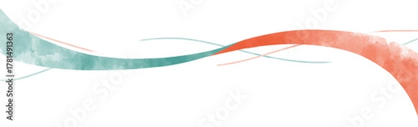 Obraz 波や風を想起させるライン水彩素材クリスマスカラー