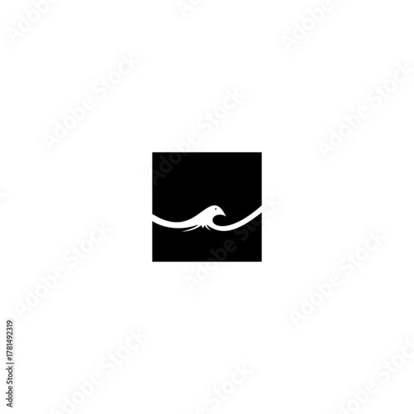 Obraz abstract bird logo, bird design in square