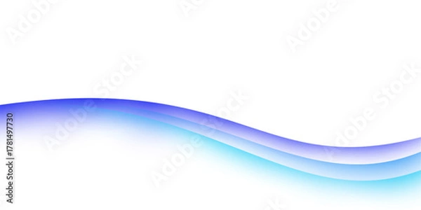 Fototapeta Elegant Blue and Purple Abstract Wave on Clean White Background