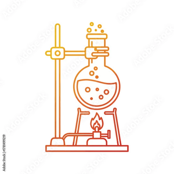 Fototapeta Tea Set with Cupcake Icon – Cozy Tea Time and Bakery Snack Vector Illustration