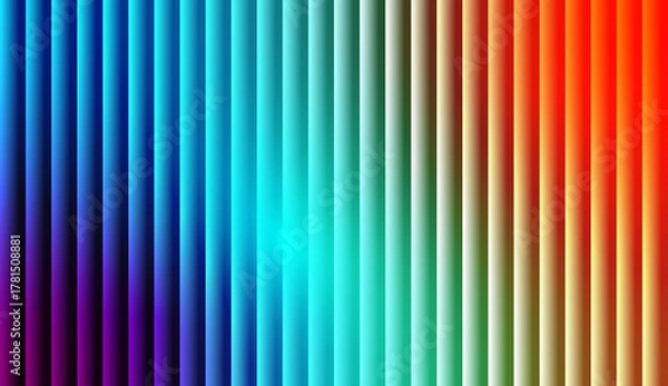 Fototapeta Vibrant Rainbow Vertical Stripes Gradient Background with Glass Effect